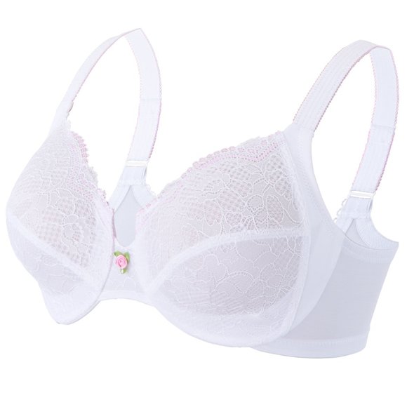 Glamorise 40DD Wonderwire Lace Bra (Side-Smoothing) MAX-COMFORT White NEW - Picture 3 of 13